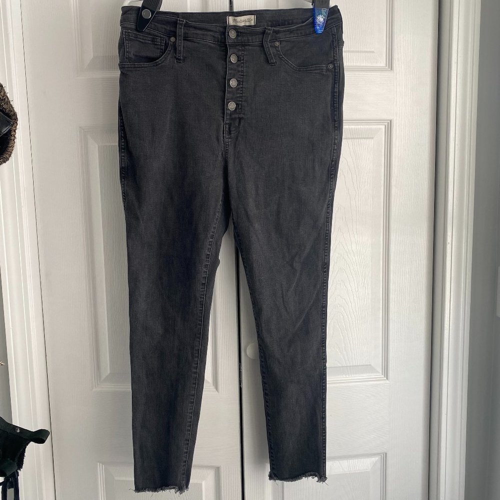 Madewell 10" High Rise Skinny Jeans Gray/Black Sz 33